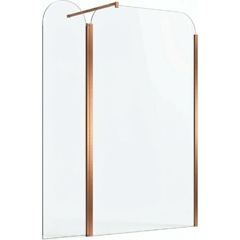 OTITEC Paroi + déflecteur VENECIA 100 + 30 x 200 cm cuivre brossé verre transparent 6 mm (1/4)