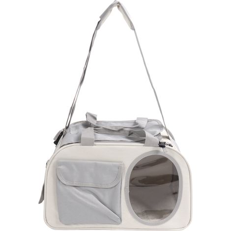 Sac de transport pour chat grande capacité en tissu Oxford respirant, souple et portable, idéal pour les voyages en extérieur (gris) (1/5)