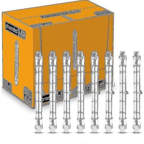 Lot de 6 ampoules halogènes R7s 118 mm 230 W dimmables 230 V 4650 lm 2800 K blanc chaud à économie d'énergie, ampoules linéaires en tungstène, projecteur J118, ampoule de sécurité [ener (1/5)