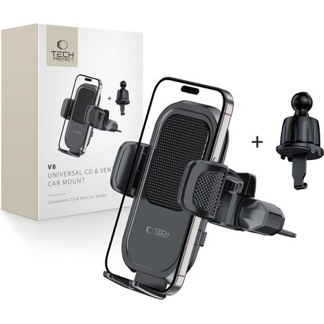 Support universel pour lecteur CD et grille d'aération TECH-PROTECT V8, noir (1/5)