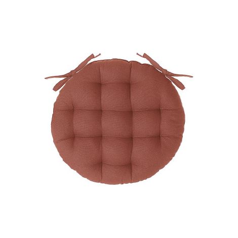 Galette de chaise ronde rose terracotta D38cm - Atmosphera créateur d'intérieur (1/3)