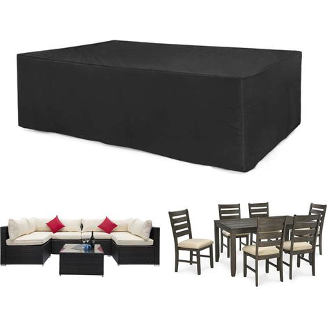 Housse de protection imperméable pour table de terrasse rectangulaire,résistante et durable,mobilier d'extérieur,noir,199,9 x 199,9 x 85,1 cm (1/5)