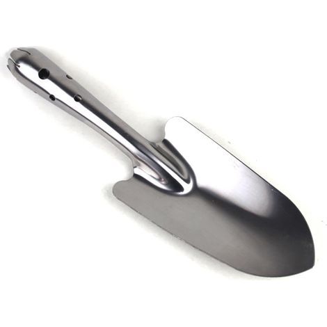 Lot de 2 truelles de jardin en inox, pelle à terreau, transplantoir manuel pour creuser, planter et repiquer les semis (1/5)