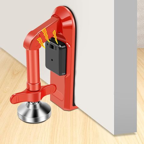 Serrure de porte portable 120 x 88 mm, seulement environ 233 g, ultra résistante avec étui, serrure portable avec double fonction d'alarme jusqu'à 80 dB, arrêt de porte avec alarme complète