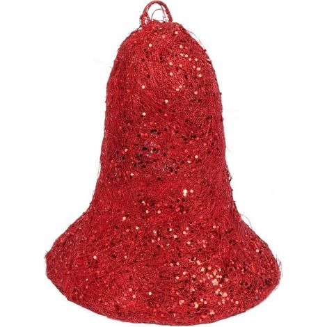 Campanulare in sisal rosso con glitter, 20 cm (1/2)
