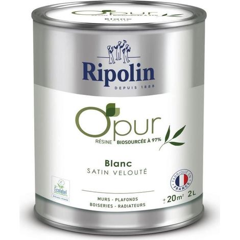 O'PUR Wand-, Holz- und Heizkörperfarbe - RIPOLIN - 472822 - Weiß - Satiniert - 2 L