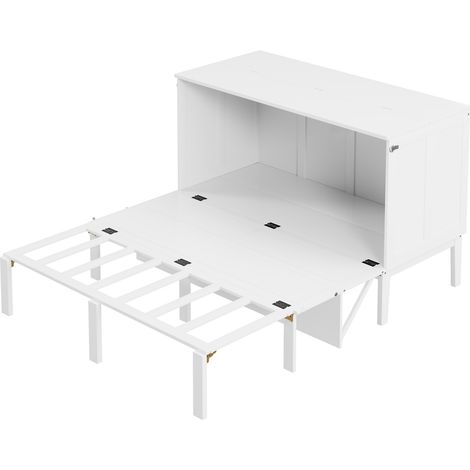 Cama abatible mural vertical 140 x 200 cm con somier, blanco - MODENUIT (1/5)