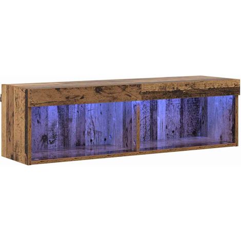 Conjunto de mueble de TV con LED Madera Vieja 100 x 30 x 30 cm vidaXL