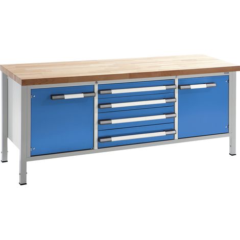 eurokraft pro, Établi réglable en hauteur, sur piétement,