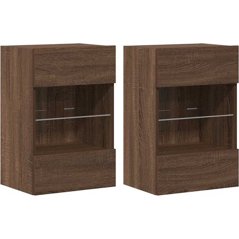 Maison Exclusive - Mobili da parete con luci LED per TV 2pz Rovere Marrone 40x30x60,5cm