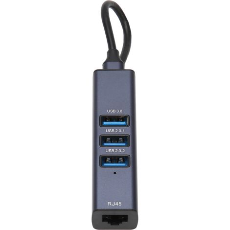 Adaptateur USB C 4 en 1 avec Port Ethernet Gigabit, 3 Ports USB et Lecteur de Carte pour Ordinateur Portable et Tablette (1/5)