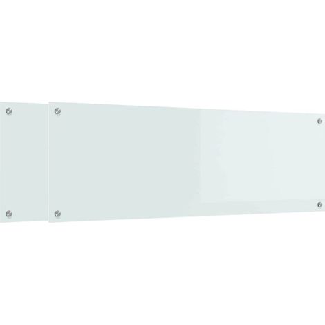 Kitchen Backsplash 2 pcs White 120 x 40 cm Tempered Glass vidaXL