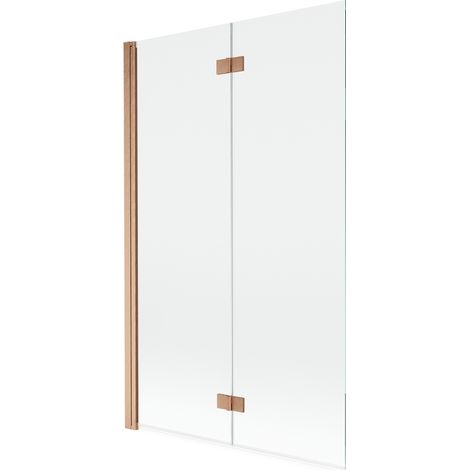 Paroi de baignoire 2 volets gauche Mexen Mist 110 x 150 cm, transparent, cuivre brossé - 8A9-110-002-65-00-L (1/5)