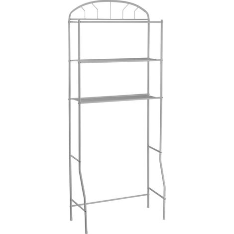 Scaffale Sopra Lavatrice Salvaspazio 69x32x170 cm in Metallo Bianco