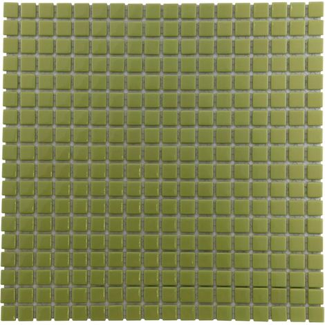 Decoon – Mosaïque en verre 30 x 30 cm – Couleur verte – Résistante à l'humidité et aux rayures – Pour murs intérieurs et extérieurs