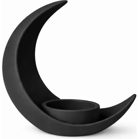 Cache-pot décoratif en forme de croissant, noir (1/3)