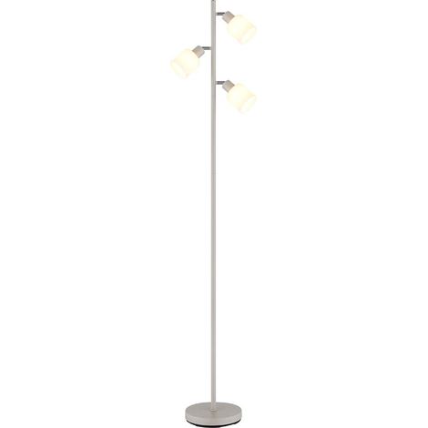 Stehlampe Standleuchte Beistellleuchte 3xE14 Glas opal sandfarben schwenkbar (1/5)