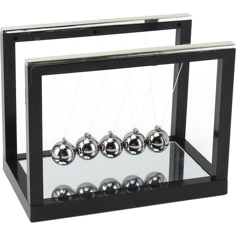 Berceau de Newton, billes d'équilibre en acier inoxydable, fond miroir, billes oscillantes, jouet anti-stress, objet de décoration de table (1/5)