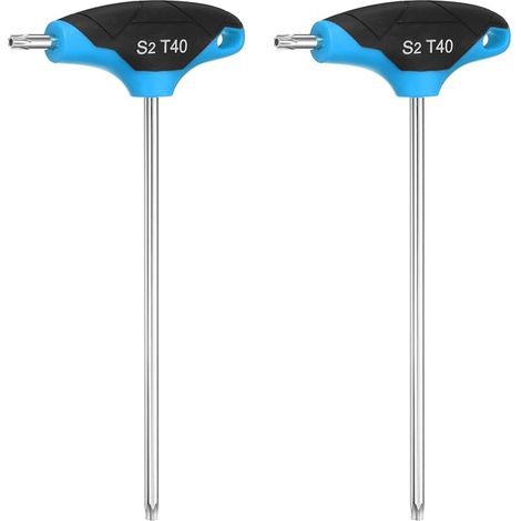 2Pcs Clé Torx À Poignée En T T45 Acier S2 Clé Torx Bleu Noir (1/5)