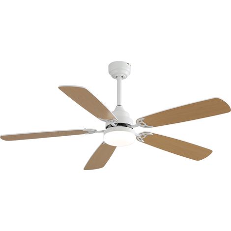 52 Zoll Deckenventilator mit Beleuchtung (132 cm) - 18W 3-farbiges dimmbares Licht mit Memory-Funktion, leiser Motor mit Vorwärts-/Rückwärtslauf, Timer 1h/4h/8h, für Wohn- und Schlafzimmer