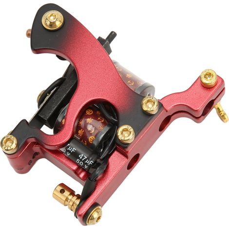 Machine à tatouer à bobine Shader 10 spires cuivre, outil professionnel pour tatoueurs liner rouge 251A (1/5)