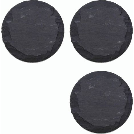Lot de 3 assiettes rondes ardoise 33 cm