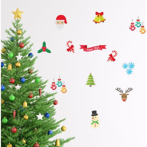 Sticker Noël Joyeux Noël pour enfant - Autocollants stickers adhésifs noël - décoration fêtes - 50x50cm (1/4)
