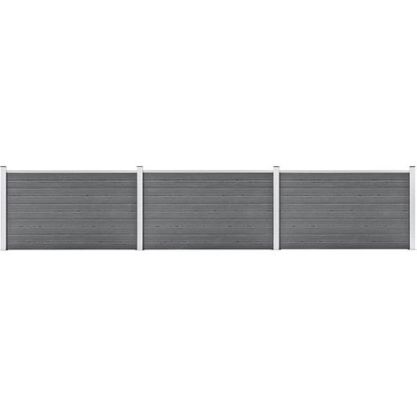 Clôture de jardin WPC 526x106 cm Gris (1/5)