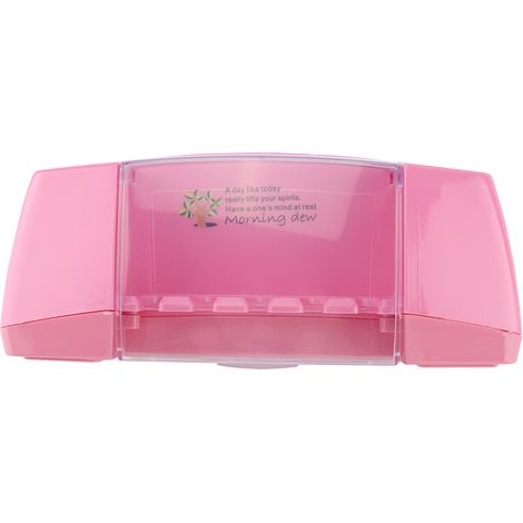 Porte-brosse à dents à ventouse 2 en 1 avec 5 emplacements - Rose - Boîte de rangement multifonctionnelle (1/5)