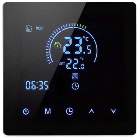 WiFi Connected Thermostat for Gas Boiler Programmable Digital Wall Temperature Control Black (1/4)