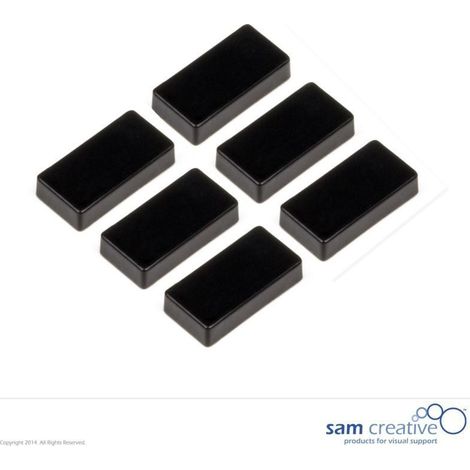 Jeu d'aimants rectangulaires 12x24mm noir (6 pièces)