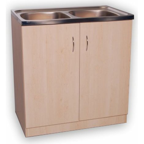 Einzelner 80x60 Sonoma-Eichen-Küchenschrank, unter der Spüle (1/4)