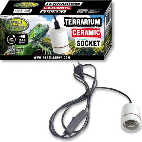Reptile Nova Keramik-Lampenfassung mit 2 m Kabel, max. 250 W (1/5)