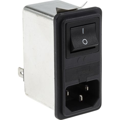 Filtre IEC Mâle RS PRO, 6A, 250 V c.a., Montage rapide, 1 pôle ( Prix pour 1 ) (1/3)