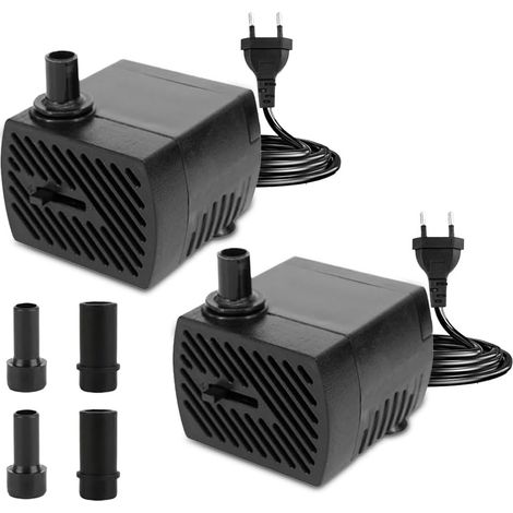 Lot de 2 mini pompes à eau 5 W, 350 l/h, pour aquarium, petite pompe à eau réglable, ultra silencieuse, pour fontaine pour animaux de compagnie, aquarium, étang, hydroponique (1/5)