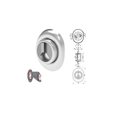 DEFENDER REGOLABILE A MOLLA MAGNETICO DF371P CROMATO SATINATO- - mm.72x90 - regolazione da mm.12 a mm.22 - 1 pezzi MOTTURA