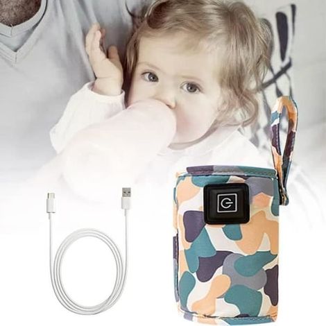 SABIR-Chauffe-biberon portable USB pour biberons de bébé - 3 réglages de température - Accessoires pour bébé - Chauffe-biberon pour. (1/2)