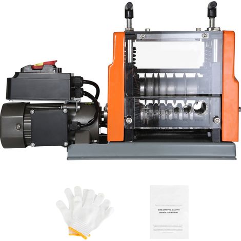 Automatische Abisoliermaschine von Mophorn, 0,06 bis 0,98 Zoll elektrischer Kabelabisolierer, 60 W, Drahtschäler mit Tiefenreferenz, 6 runde und 1 flacher Kanal für Kupferrecycling (1/5)