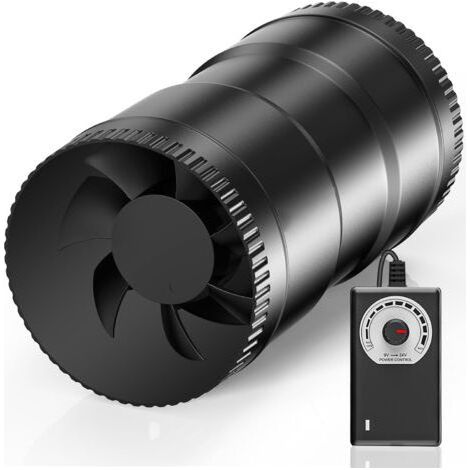 Extracteur d'air en ligne 100 mm 6 W 221 m³/h Ventilation avec variateur Caves humides, Garages, Culture hydroponique [Classe énergétique B] (1/4)