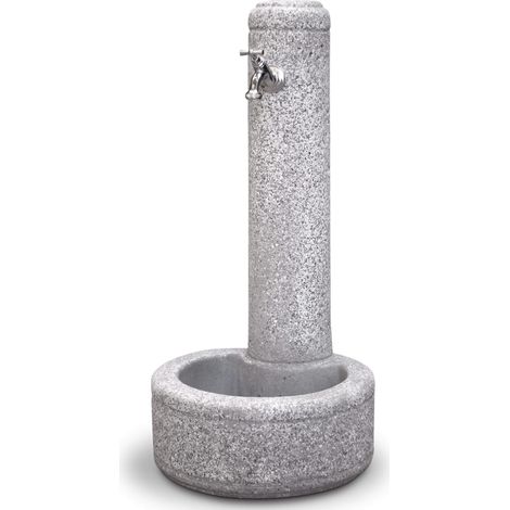 Fontana da Giardino Senza Rubinetto in Cemento Granulato di Marmo Collegno Bianco/Nero (1/2)