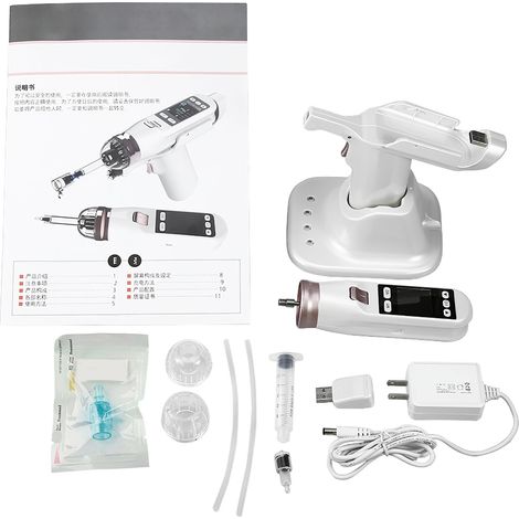 Seringue d'injection faciale à vide hydraulique pour beauté, pistolet à aiguilles à pression négative, appareil de soin visage, prise US (1/5)