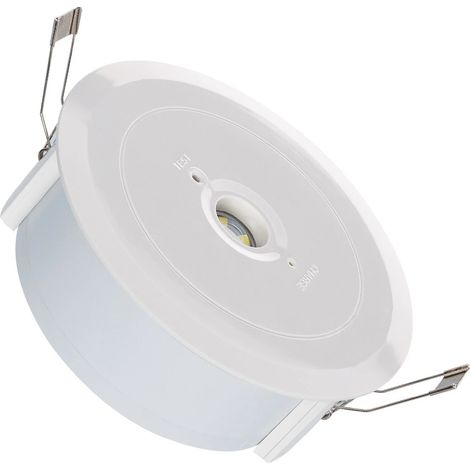 Lampada di emergenza a LED da incasso, 120 lm, foro Ø 136 mm, 3 ore di autonomia Bianco 2.5 W (1/2)