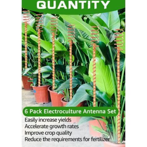 Set di 6 antenne da giardinaggio in rame per elettrocoltura - 33 cm - Aste in rame puro per giardinaggio ed elettrocoltura (1/4)