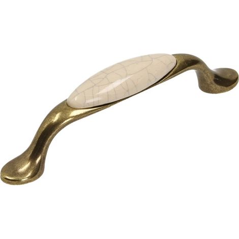 Tirador UP19, oro antiguo, porcelana MLK-4, 96 mm (1/2)