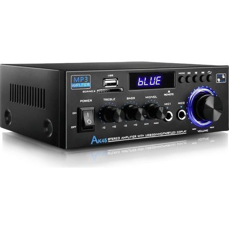 Amplificateur audio. amplificateur Hi-Fi. amplificateur stéréo 2 canaux 80 W. Bluetooth 5.0. 12-240 V. écran LCD. radio FM portable. entrée carte SD/USB. pour la maison ou la voiture (1/4)