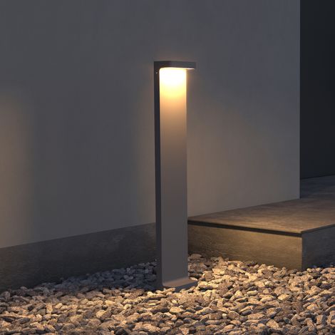 doporro Wegeleuchten Außen IP65 Pollerleuchte für Garten, 3000K Aussenleuchte, 10x6x60cm Außenlampe Standleuchte Sandgrau dunkel 6W LumaTorch