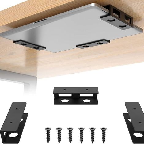 Almacenamiento multifuncional bajo el escritorio: portátil, tableta, teclado, etc. Ahorra espacio y mejora tu espacio de trabajo. Instalación con tornillos. (1/5)