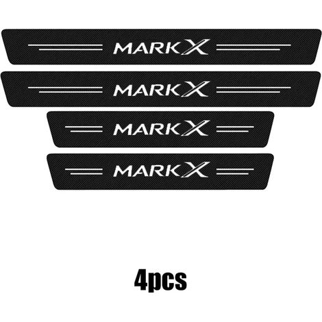 (4 pièces pour MARK x) 4 bandes adhésives de protection de seuil de porte en fibre de carbone pour Toyota Mark X (logo Reiz 2006-2021) (1/3)