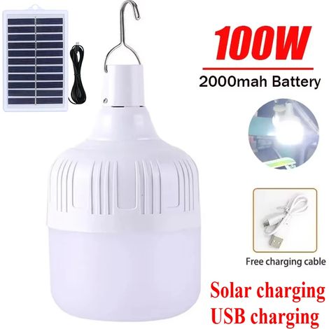 (Version améliorée B) Lampes solaires portables à LED 80-500 W, éclairage LED à économie d'énergie compatible avec le camping, les tentes, la pêche de nuit et les éclairages de secours (1/5)