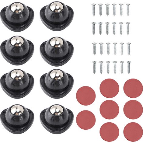 Roulettes adhésives pivotantes 360° Lot de 8 pièces ABS et acier Ø20mm charge 12kg pour meubles bacs rangement (1/5)
